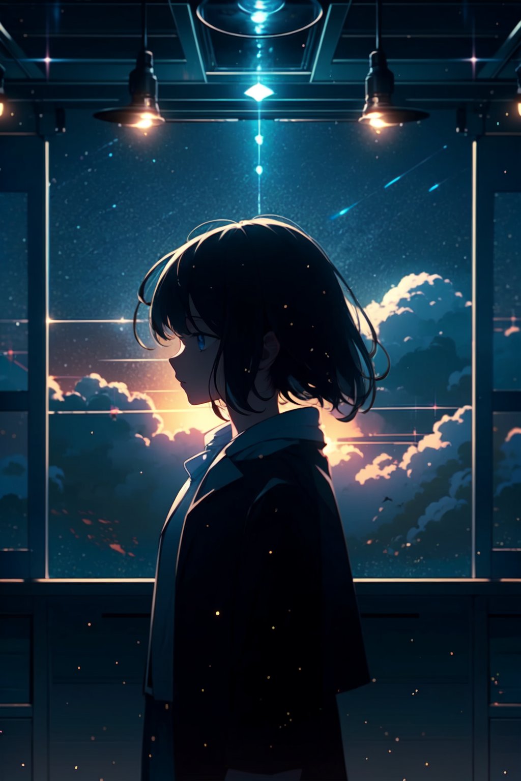 ((solo, one woman )), lab, sky, lights dust,<lora:EMS-301917-EMS:0.600000>