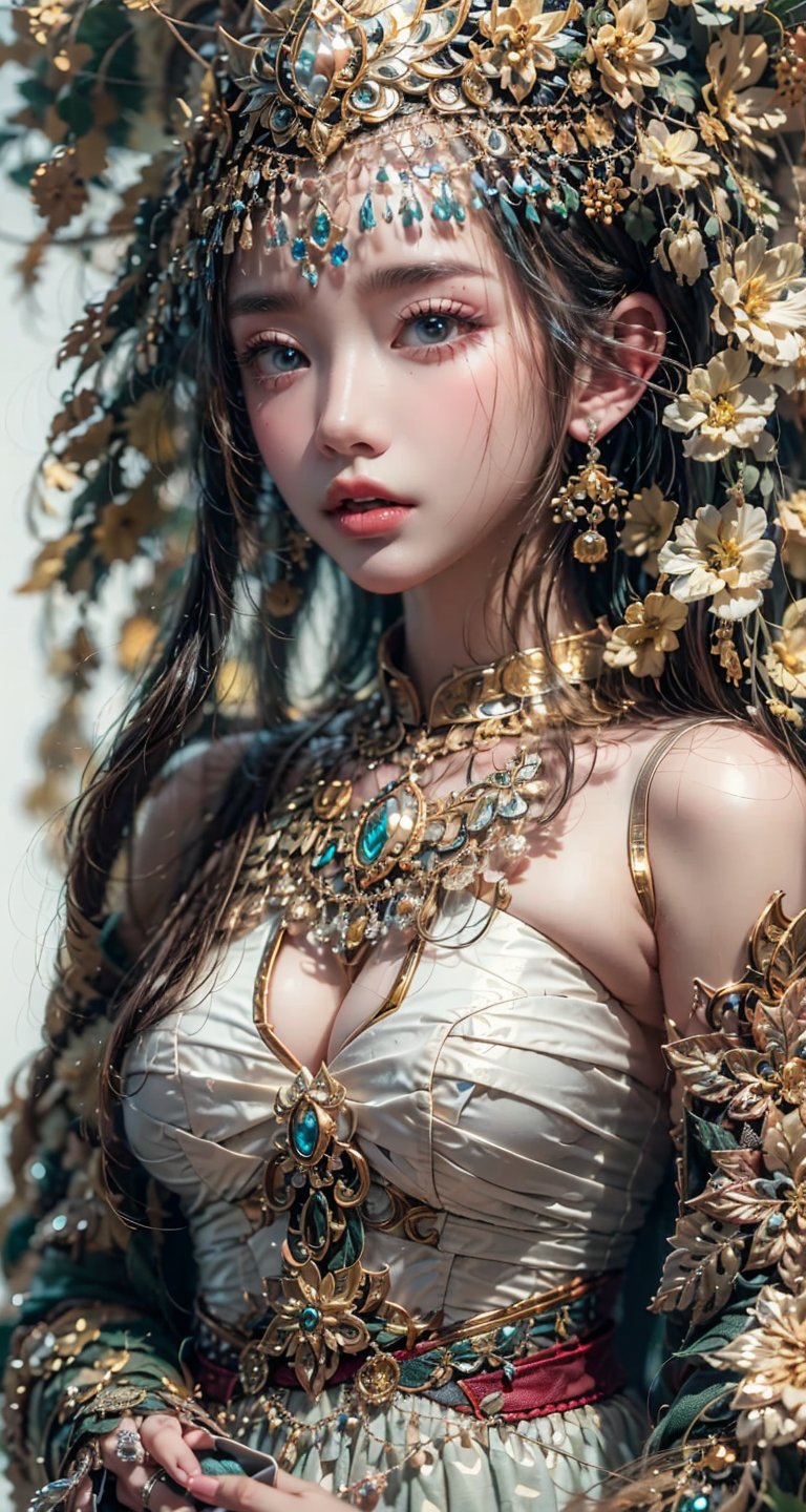 （tmasterpiece,best qualtiy,realisticlying：1.37）,（Complex and sophisticated,Highly detailed skin and face）,Hmong girls wearing Hmong costumes (by Artist Anna Dittman:1), (((Masterpiece))), (((Best quality))), ((Ultra-detailed)),(Detailed light),((An extremely delicate and beautiful)), Hmong,garments、head gear、耳Nipple Ring,with a pure white background,Cut out the soft lighting of the movie,8k wallpaper,Solidarity,art  stations,High resolution CG,8K, RAW Photos, Highest Quality), Realistic, Intricate Detail, Extremely Detailed Eyes and Eyelashes, Portrait, Close-up, Digital SLR, Ultra Quality, Fujifilm , Hyper Realistic, Masterpiece , extremely detailed,beautiful details, best quality, official art, most detailed ultra 8k CG unity wallpaper,( (Large) chest :1.4) )), Highly detailed face and skin texture, high resolution Extremely high resolution, hyper-realistic, detailed tall, (8k), (best quality), nice detailed nose, full body,