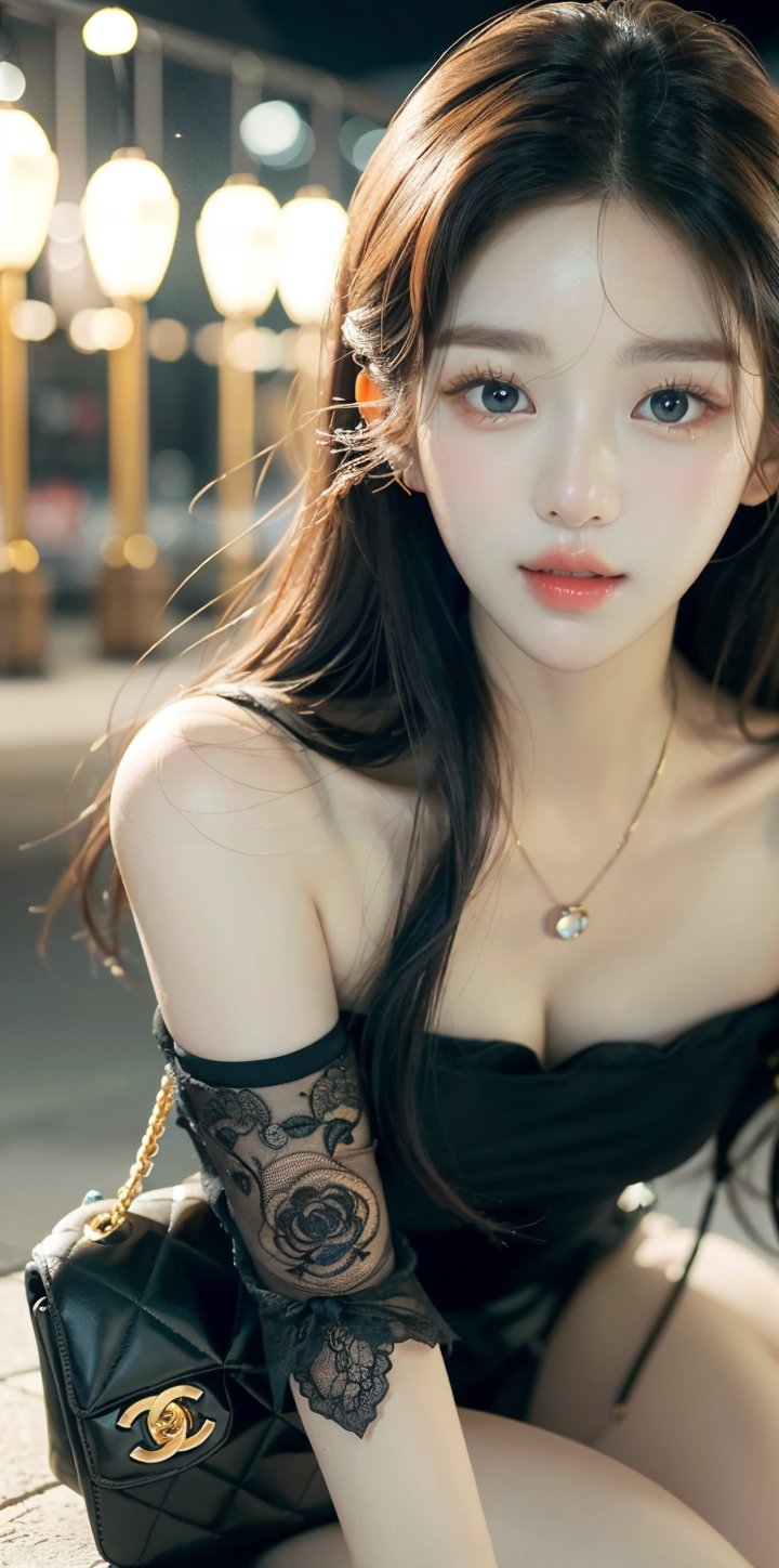 1 girl, detailed face, a woman with long black hair, smile, (((sfw))), outdoor scene, (night light), led lighting, magnificent light, ((fire works)), close up, portrait, upperbody, RAW, (intricate details:1.3), (best quality:1.3), (masterpiece:1.3), (hyper realistic:1.3), best quality, 1 girl, ultra-detailed, ultra high resolution, very detailed mphysically based rendering, dynamic angle, dynamic pose, wind, 8K UHD, Vivid picture, High definition, intricate details, detailed texture, finely detailed, high detail, extremely detailed cg, High quality shadow, a realistic representation of the face, beautiful detailed, (high detailed skin, skin details), slim waist, beautiful and realistic and detailed hands and fingers:1, best ratio four finger and one thumb, (detailed face, detailed eyes, beautiful face), ((korean beauty, kpop idol, ulzzang, korean celebrity, korean cute, korean actress, korean, a beautiful 21 years old beautiful korean girl)), (high detailed skin, skin details), Detailed beautiful delicate face, Detailed beautiful delicate eyes, a face of perfect proportion, (beautiful and realistic and detailed hands and fingers:1.3), (Big breasts:1.3), (full body shot:1.3), (long legs:1.3), (sparkling eyes:1.3), (sparkling lips:1.3), taken by Canon EOS, SIGMA Art Lens 35mm F1.4, ISO 200 Shutter Speed 2000, Vivid ((korean beauty, kpop idol, ulzzang, korean celebrity, korean cute, korean actress, korean, a beautiful 21 years old beautiful korean girl)), (blue eye), (black long hair),chanel_jewelry, chanel_bag, hermes_necklace,Nice legs and hot body, see-through,hourglass bodyshape ,JeeSoo ,photorealistic,Wujoo,1 girl ,solo,beauty,<lora:EMS-59101-EMS:0.800000>,<lora:EMS-303076-EMS:0.800000>