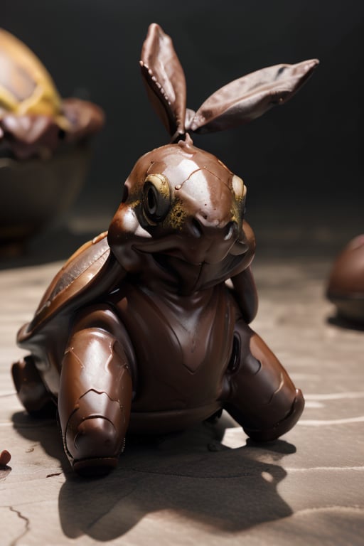 highly detailed solid chocolate bunny running past a turtle, perfect lighting, shadows, sharp focus, ((8k high definition, insanely detailed, intricate, masterpiece)), chocolate,Cyberpunk,Turtwig_Pokemon,<lora:EMS-304106-EMS:0.800000>,<lora:EMS-262856-EMS:0.800000>,<lora:EMS-31125-EMS:0.800000>