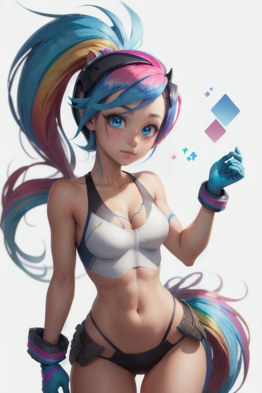 masterpiece,best quality, highly detailed, rainbow dash,1girl,solo,personification,looking at viewer,simple background,white background, girl