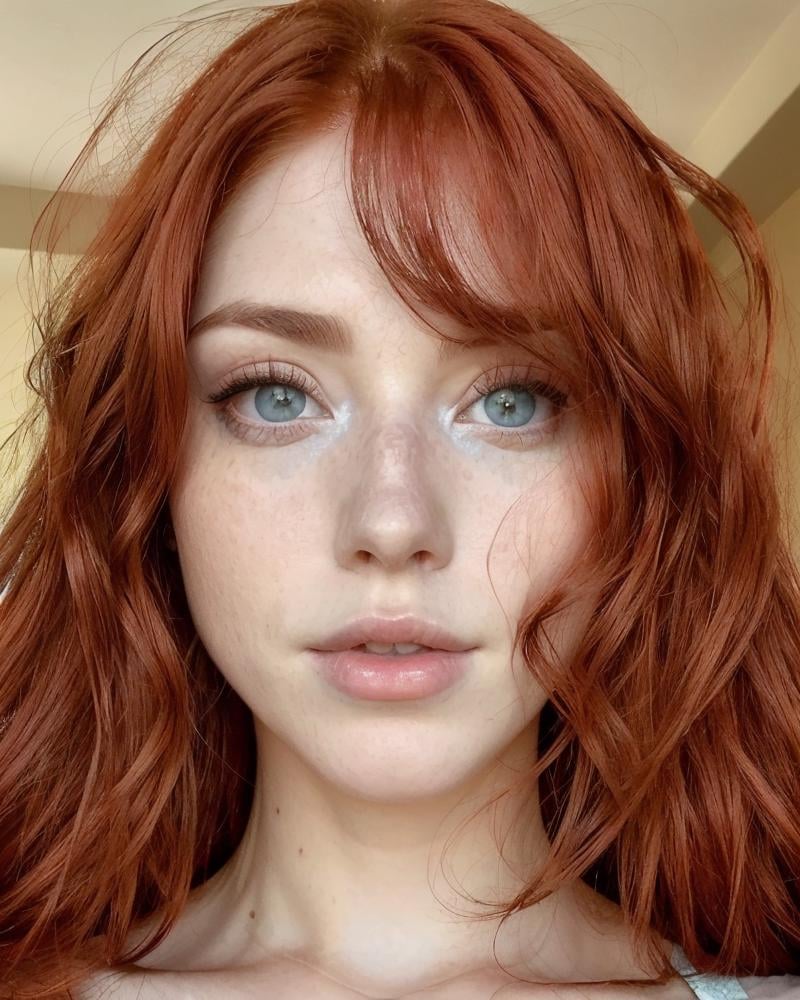 <lora:Sexy-Scottish:1> straight red hair, aqua eyes, just face,  <lora:epi_noiseoffset2:1> <lora:LORA-XenoDetailer-v2:1> 