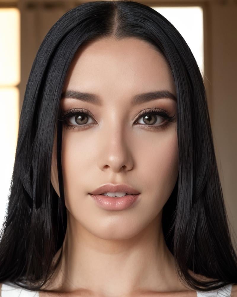 <lora:Sexy-Philippine:1> long straight black hair, black eyes, just face,  <lora:epi_noiseoffset2:1> <lora:LORA-XenoDetailer-v2:1> 