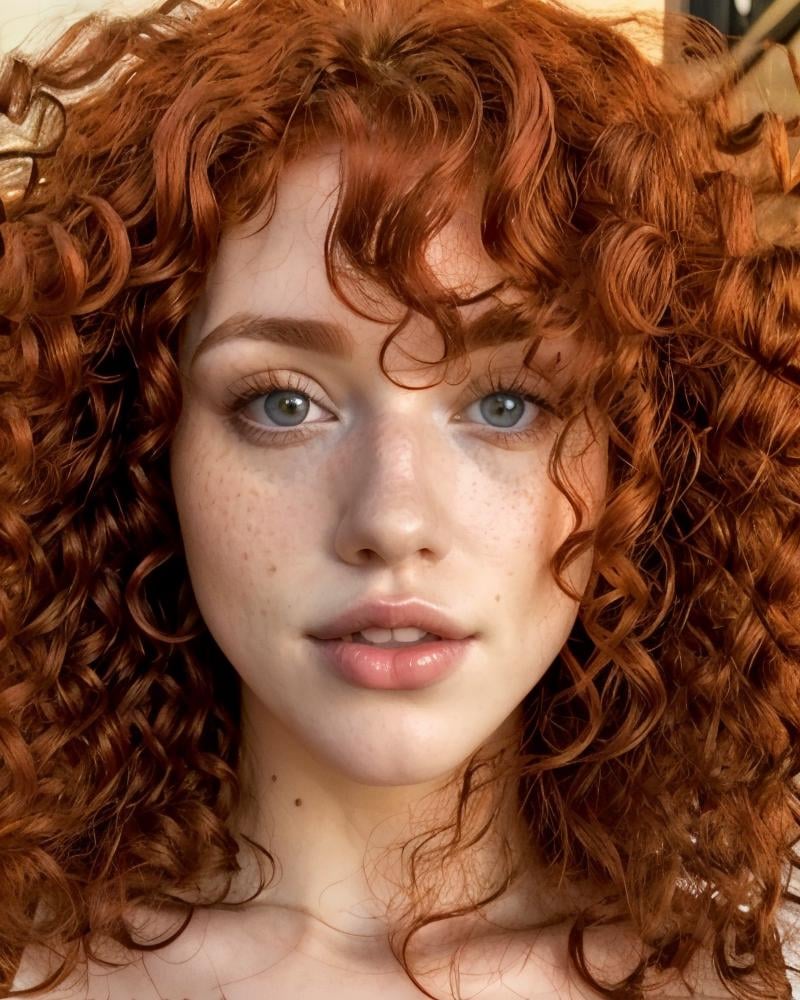 <lora:Sexy-Irish:1> curly red hair, brown eyes, just face,  <lora:epi_noiseoffset2:1> <lora:LORA-XenoDetailer-v2:1> 