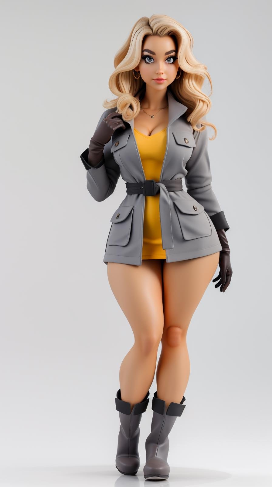 <lora:Sexy-Lithuanian:1> blonde wavy hair, grey eyes, snow coat, mini dress, gloves, boots, looking at viewer, perfect hands, big breast, wide hips, thick thighs, ultra realistic digital art, a 3D render, photorealism, clean scene, white background, circular base, <lora:p3r3zstyle_v3:0.4>  <lora:P2p0:0.4> <lora:Sexy-Figures:1>