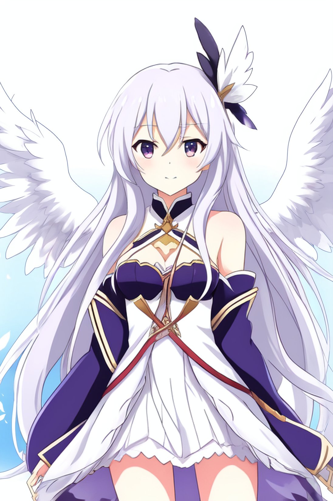 elaina,1girl,solo,<lora:1:0.8>,highres,feathered wings,