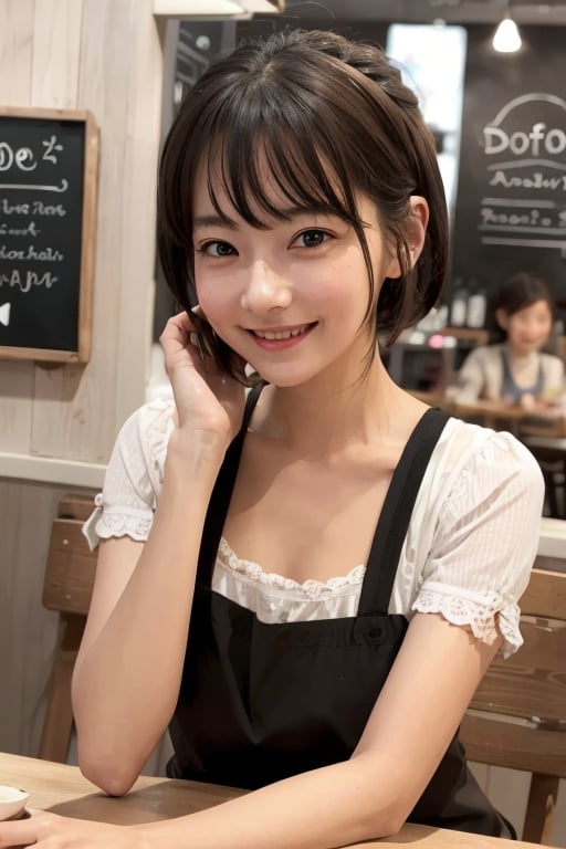 1 girl, solo, cute,detailed cafe,