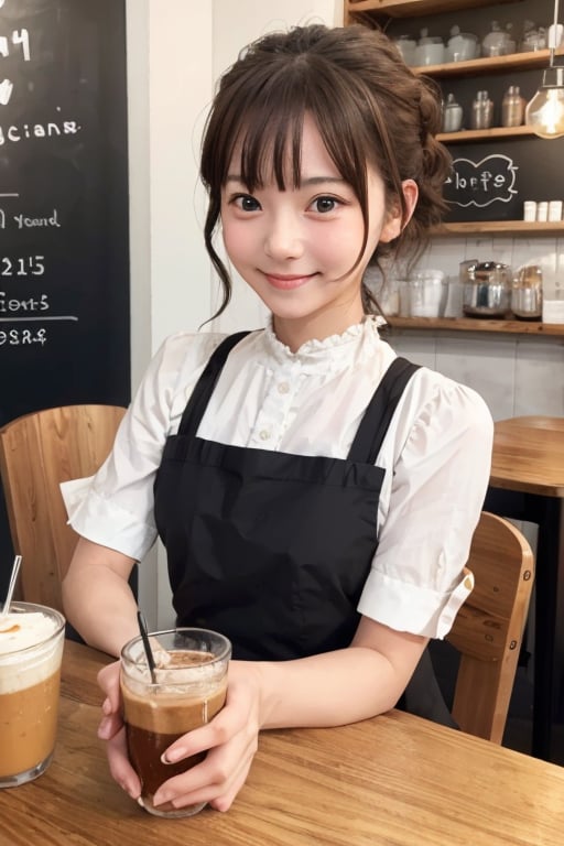 1 girl, solo, cute,detailed cafe,