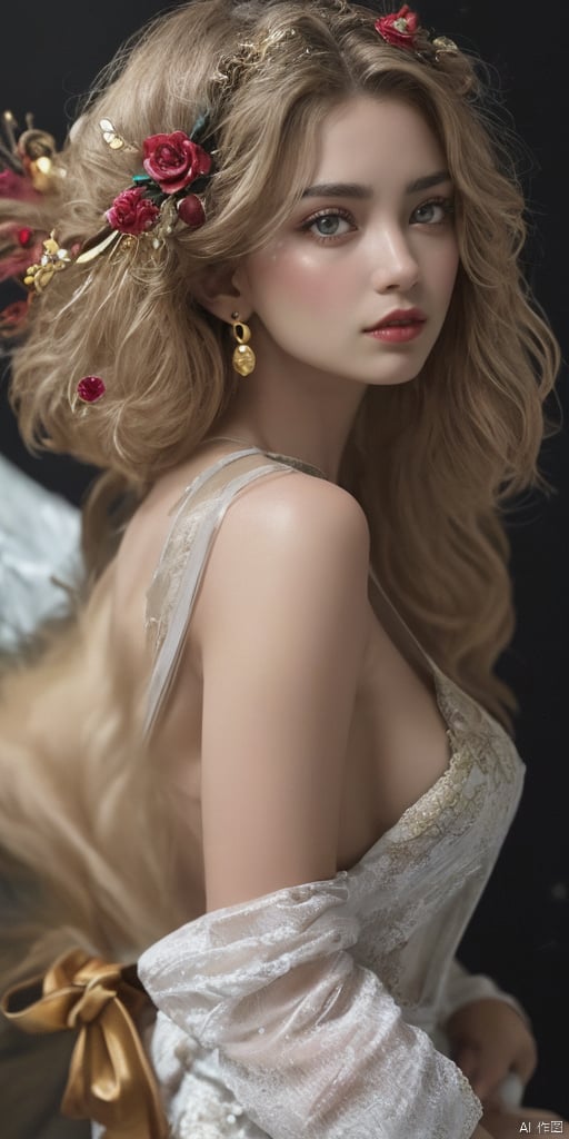  1girl,Han Chinese girls,yellow Hanfu,chinese clothes,large breasts,Black Rose,jewelry, earrings,lips, makeup, portrait, eyeshadow, realistic, nose,{{best quality}}, {{masterpiece}}, {{ultra-detailed}}, {illustration}, {detailed light}, {an extremely delicate and beautiful}, a girl, {beautiful detailed eyes}, stars in the eyes, messy floating hair, colored inner hair, Starry sky adorns hair, depth of field, large breasts,cleavage,blurry, no humans, traditional media, gem, crystal, still life, Dance,movements, All the Colours of the Rainbow,zj,
simple background, shiny, blurry, no humans, depth of field, black background, gem, crystal, realistic, red gemstone, still life,
