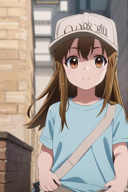 platelet, <lora:platelet s1-lora-nochekaiser:1>,platelet, long hair, brown hair, (brown eyes:1.5), smile,BREAK shirt, hat, short sleeves, boots, white headwear, blue shirt, flat cap,BREAK outdoors,BREAK looking at viewer, (cowboy shot:1.5),BREAK <lyco:GoodHands-beta2:1>, (masterpiece:1.2), best quality, high resolution, unity 8k wallpaper, (illustration:0.8), (beautiful detailed eyes:1.6), extremely detailed face, perfect lighting, extremely detailed CG, (perfect hands, perfect anatomy),