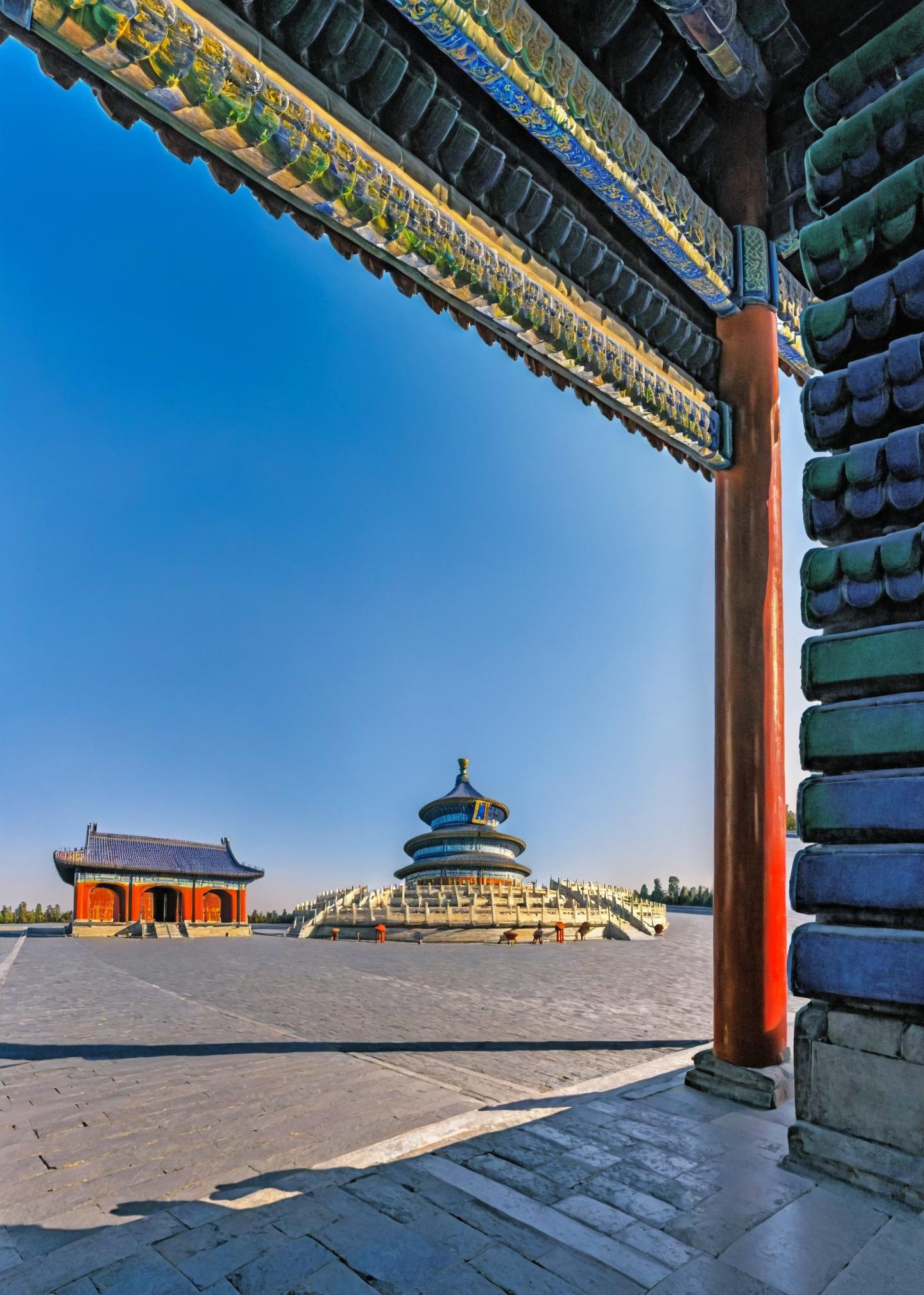 <lora:天坛:1>,temple of heaven,scenery,no humans,sky,blue sky,architecture,day,outdoors,building,east asian architecture,cloud,pillar,cityscape,shadow,city,, masterpiece, best quality,