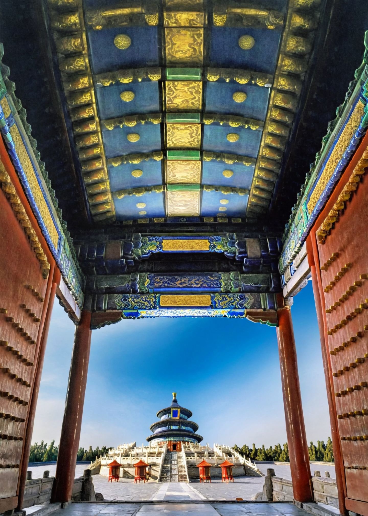 <lora:天坛:1>,The Summer Palace, temple of heaven, no humans, sky, blue sky, scenery, architecture, outdoors, day, east asian architecture, building, cloud, masterpiece, best quality,