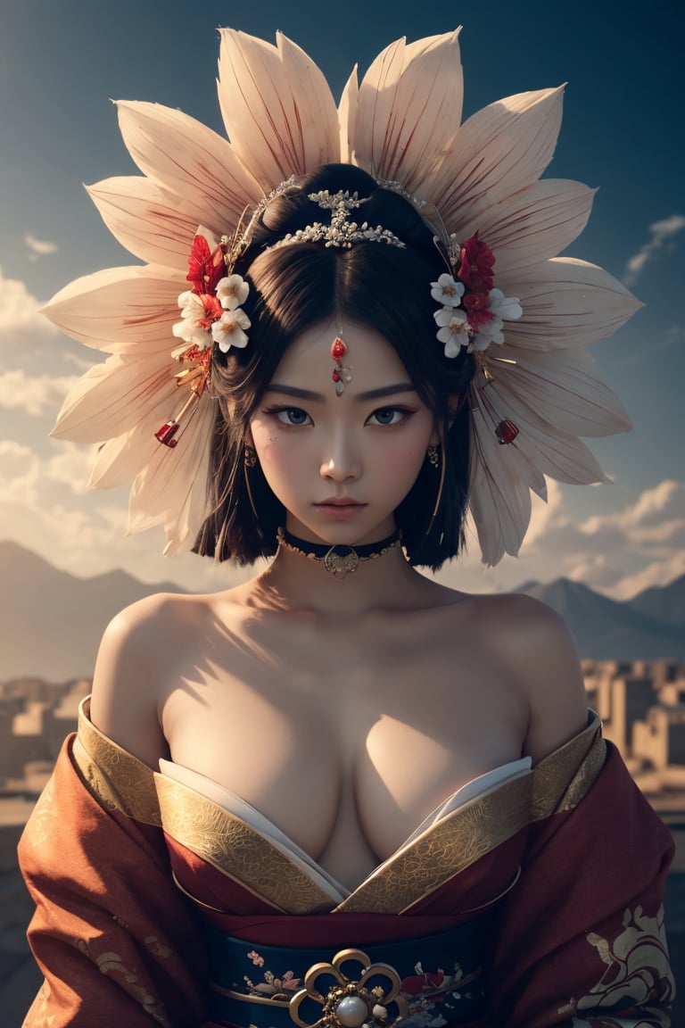 (best quality, 8K, ultra-detailed, masterpiece), (cinematic montage, traditional animation), Create a captivating 8K masterpiece that seamlessly blends the grace of a geisha with the aesthetics of futuristic robots. The geisha should wear intricate body-painting, featuring delicate flowers on her face, representing a unique fusion of tradition and innovation. Emulate the style of an appropriation artist, using cinematic montages and traditional animation techniques to convey a dynamic anime-inspired scene. Incorporate elements from schlieren photography to infuse an otherworldly, ethereal quality into the composition. This artwork should serve as a true masterpiece, offering a mesmerizing journey through the realms of art, culture, and technology.