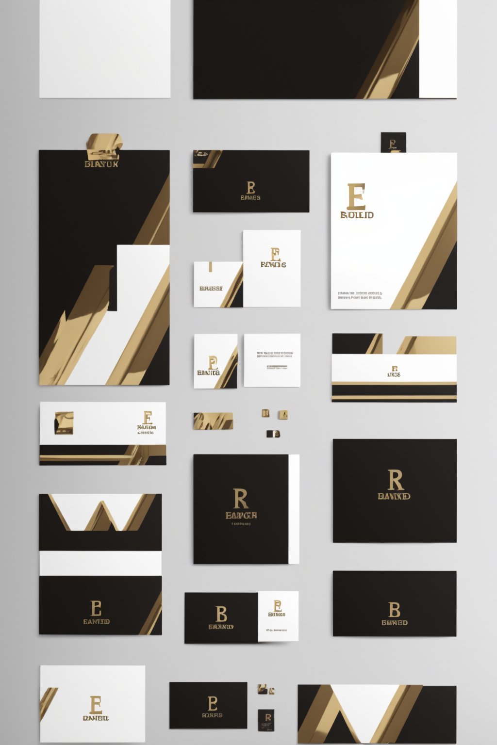 Epic Branding, gold, white, black,photorealistic