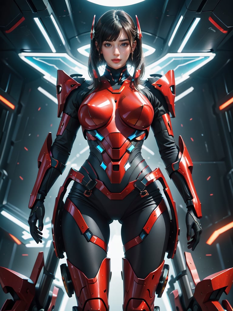 1girl, perfect body proportion, huge breasts, bikini mecha, mecha, red mecha.
(Masterpiece, Best Quality, 8k:1.2), (Ultra-Detailed, Highres, Extremely Detailed, Absurdres, Incredibly Absurdres, Huge Filesize:1.1), (Photorealistic:1.3), By Futurevolab, Portrait, Ultra-Realistic Illustration, Digital Painting. ,Blue Backlight,Energy light particle mecha