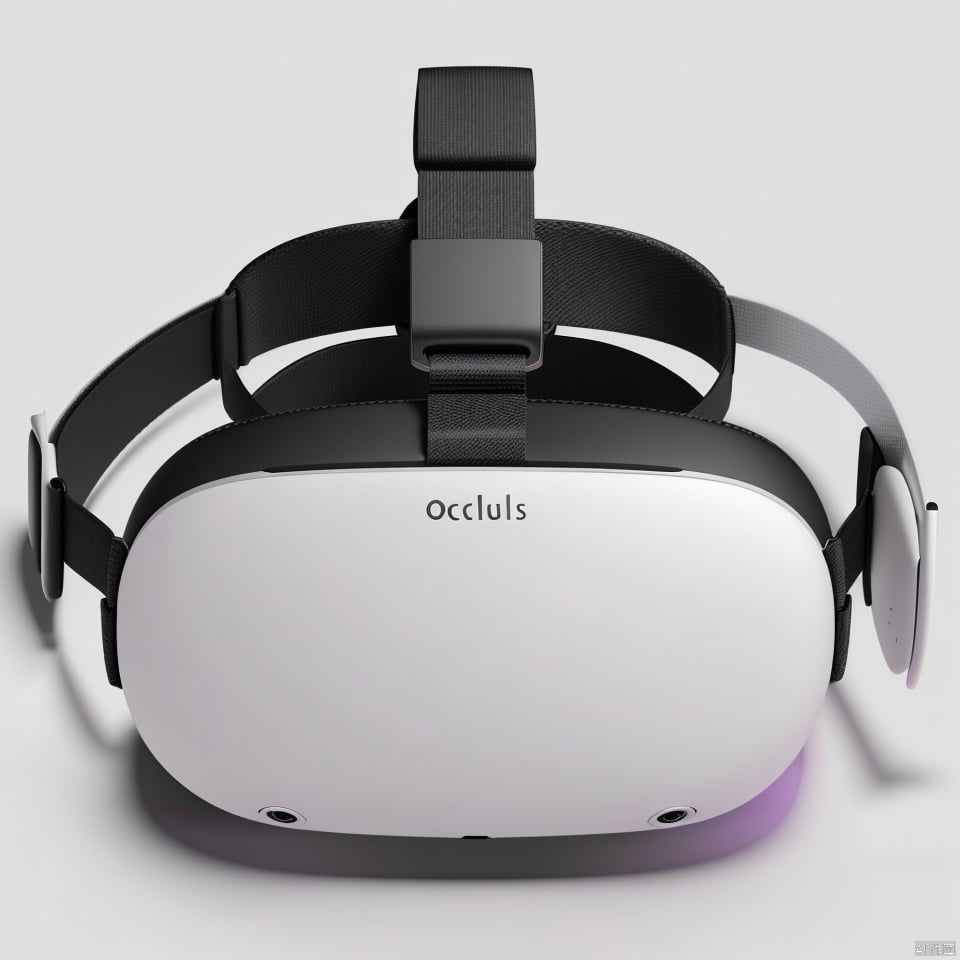  White oculus vr glasses,A white vr glasses product, minimalist, premium curved, cool.white background