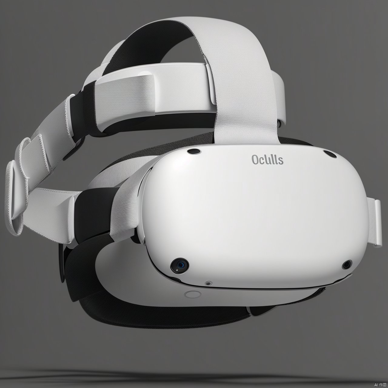  White oculus vr glasses,A white vr glasses product, minimalist, premium curved, cool.white background, A white product