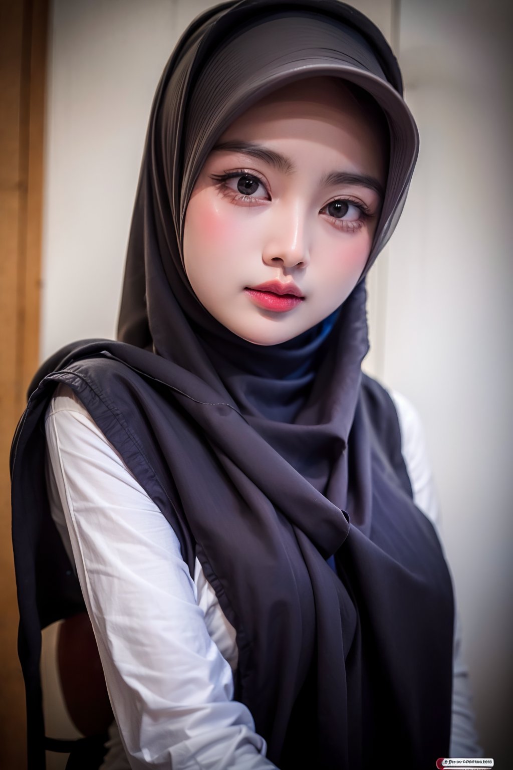 Close up,
1 girl, solo, looks, enjoying, looking at viewer, hijab 

,D1AMOND,ar1n,Masterpiece,C1SYU,IR3N ,R15M ,H3NUY ,EVH4 