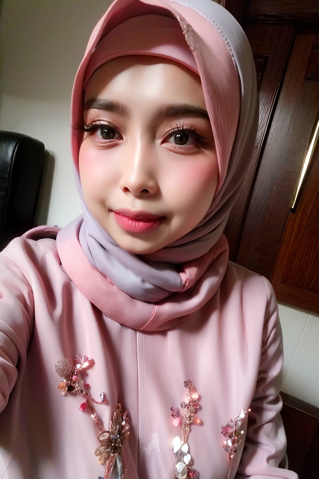 Close up,
1 girl, solo, looks, enjoying, looking at viewer, hijab 

,D1AMOND,ar1n,Masterpiece,C1SYU,IR3N ,R15M ,H3NUY 