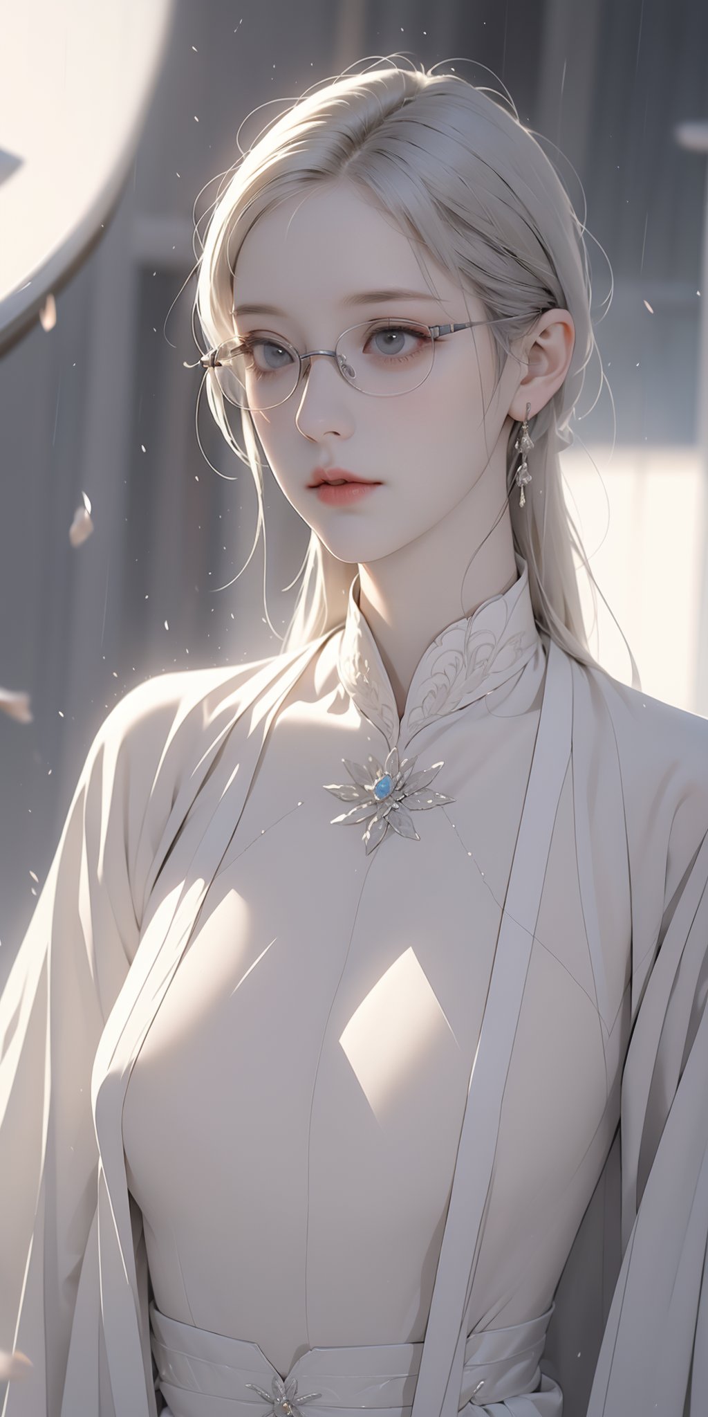 highres, masterpiece, perfect ligthing, bloom, cinematic lighting, adult, mature, 1girl, perfect skin, big breasts, glasses