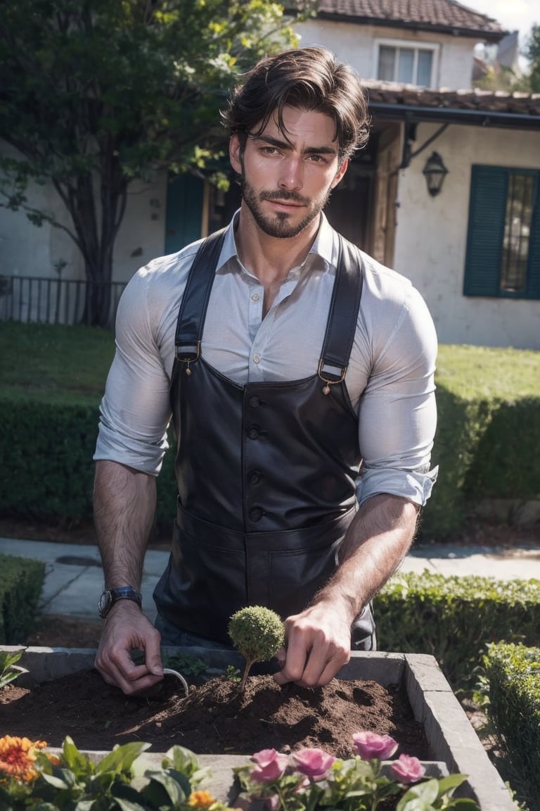 Handsome Men , Gardener, Showing Hand