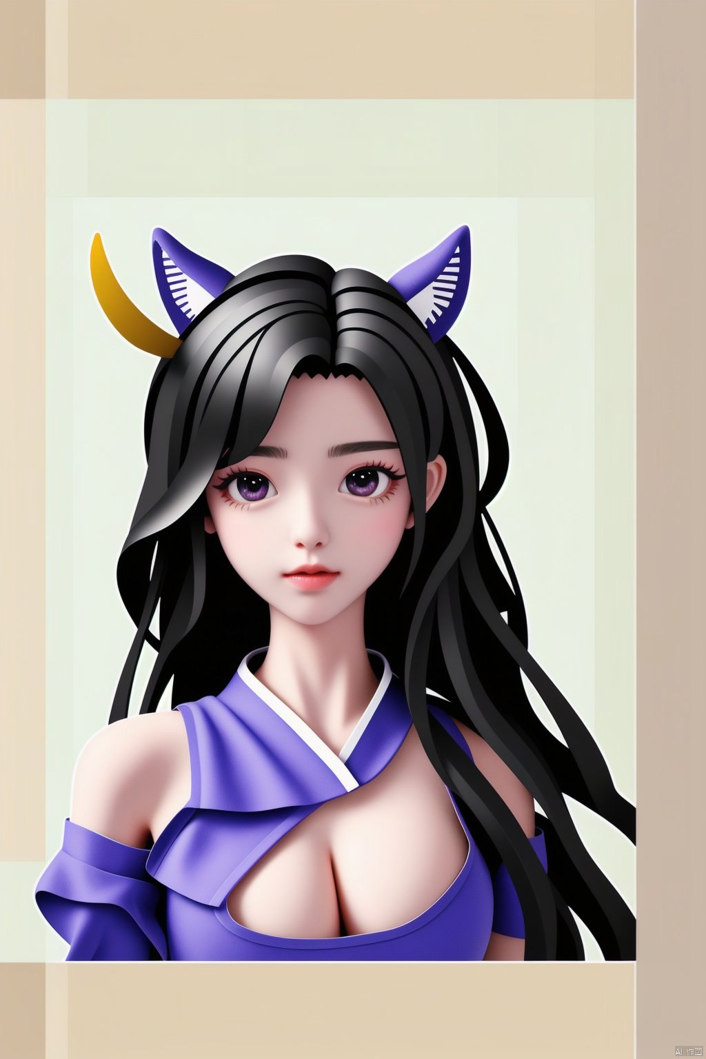 fox_tail,black-hair,5_figners,yellow_eyes,fox_girl,fox_ears,Ahri,midjourney,upper_body,1 girl,More Detail,perfect light,CJ painting,<lora:660447313082219790:1.0>