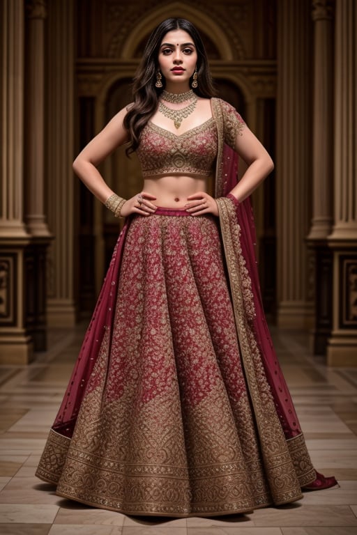 Liked this Checkpoint Contact Stable_yogi on Discord<lora:Zariwork_ Lehenga_By_Stable_Yogi:0.8> zari00lehnga0, jewelry, full body, earrings, necklace, bracelet