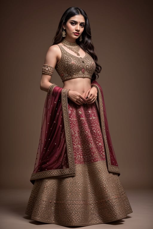 Liked this Checkpoint Contact Stable_yogi on Discord<lora:Zariwork_ Lehenga_By_Stable_Yogi:0.8> zari00lehnga0, jewelry, full body, earrings, necklace, bracelet