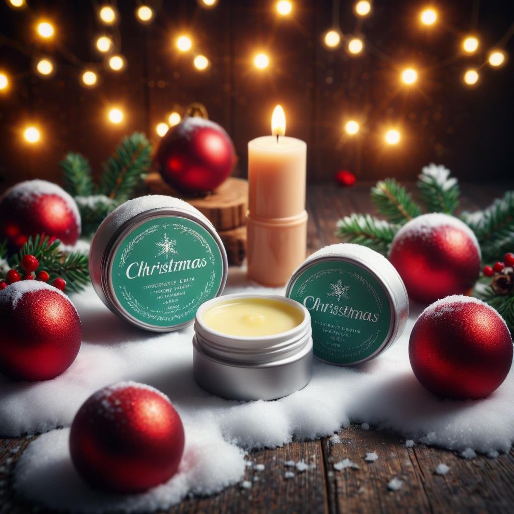 <lora:ChristmasWinteryXL:0.5>ChristmasWintery Lip balm