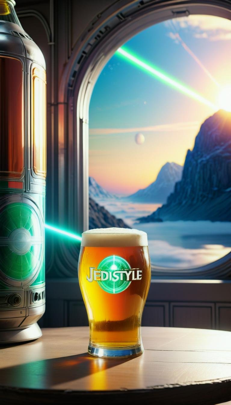 <lora:JediStyleXL-000002:1>JediStyle beer, tranquil, serene, sci-fi, hi-tech, magical VFX, <lora:add-detail-xl:0.5>