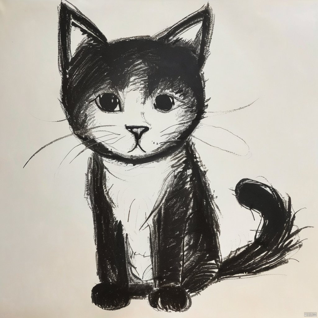 children-drawing, cat