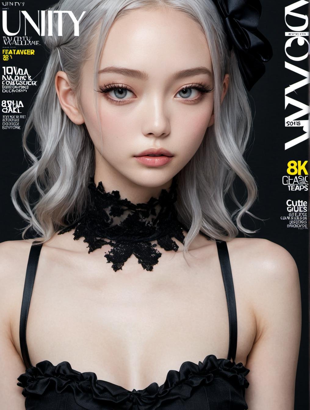 highres, 8k, RAW,natural skin,detailed skin,pale skin, japanese girl,solo,official art, unity 8k wallpaper, fashion magazine cover,datailed clothes,cute,droopy eyes,fashion model,gothic,classic,eyelash liner,lips,best quality,masterpiece,