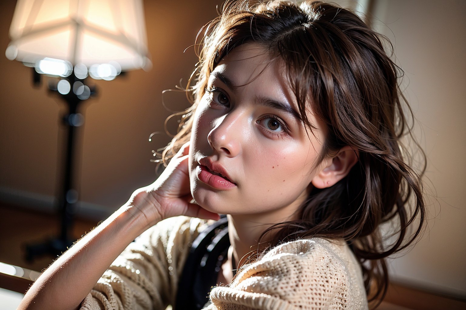 Realistic Photography, Teenage Beautiful Female Short Brown hair 