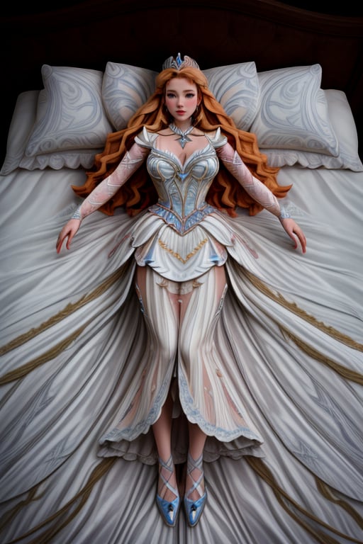 Odette_Swan_Princess,a princess on bed,lying_down,(gigantic_breasts:0.8),full_body,top view<lora:EMS-179-EMS:0.800000>, <lora:EMS-318198-EMS:1.000000>