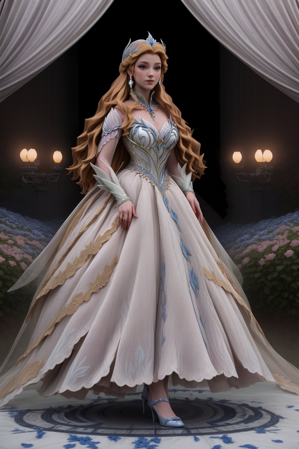 Odette_Swan_Princess,full body,facing_viewer,front-view,a princess in the flower garden<lora:EMS-179-EMS:0.800000>, <lora:EMS-318198-EMS:1.000000>