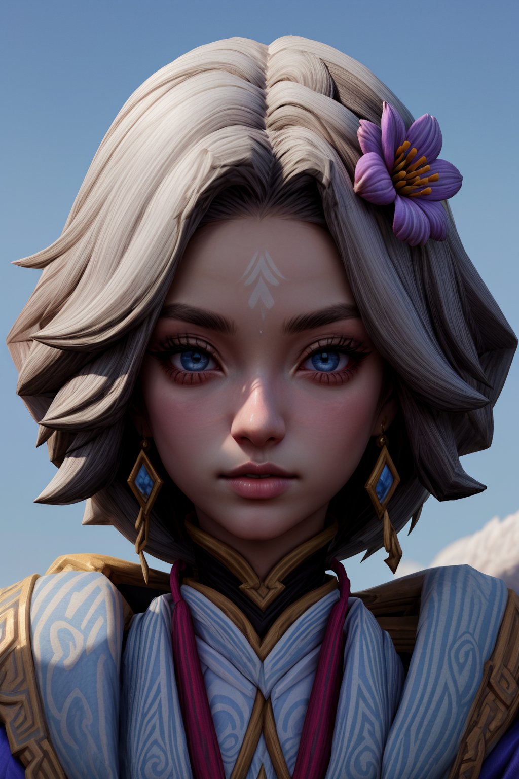 1girl, Beautiful eyes, detailed eyes, big eyes, //Background Beautiful blue sky, calm sunshine, flower garden, Luo_Yi_Yin-yang_Geomancer<lora:EMS-179-EMS:0.800000>, <lora:EMS-318203-EMS:1.000000>