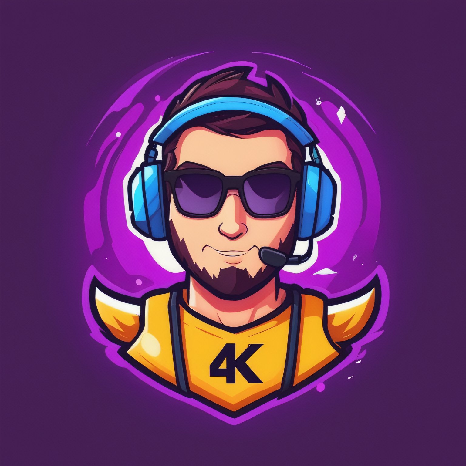 (best quality, 4k, 8k, highres, masterpiece:1.2), ultra-detailed,Gaming logo design,illustration, a cartoon character with headphones on
