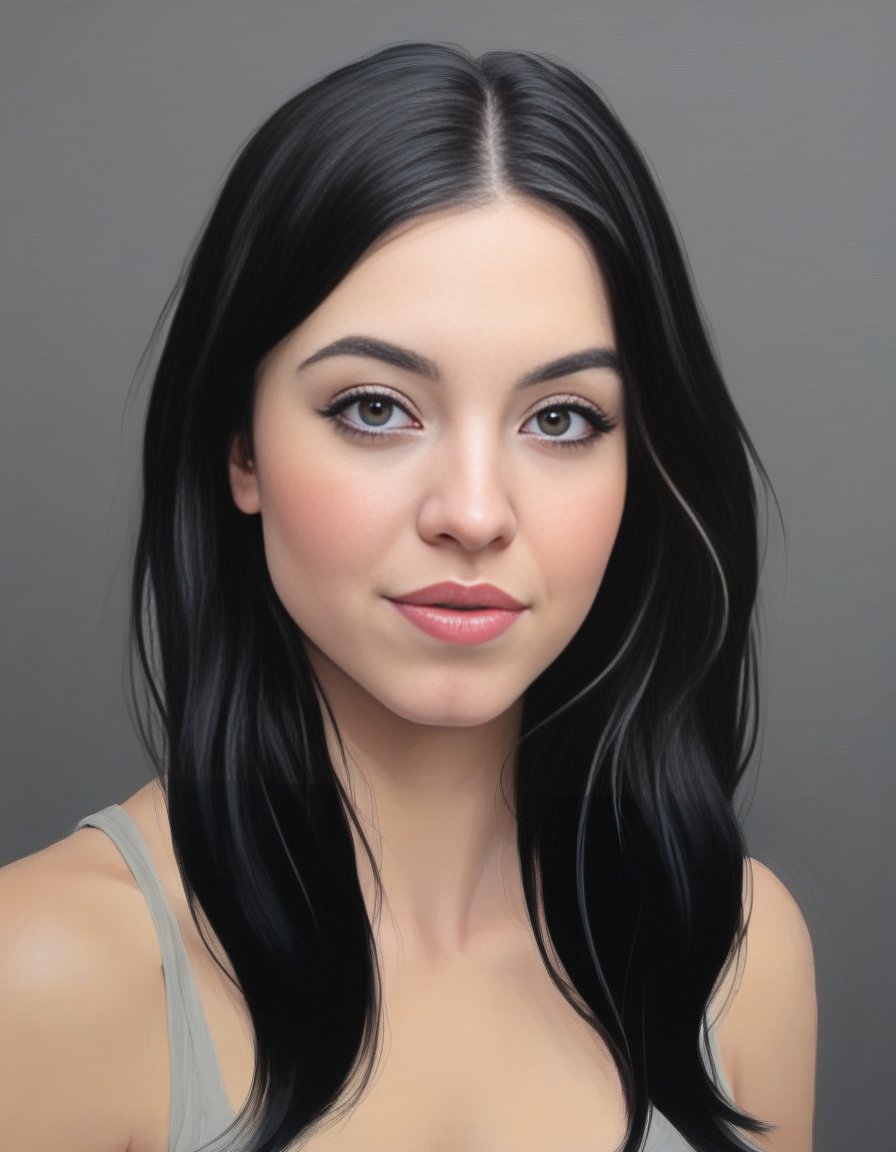 SydneySweeney,<lora:SydneySweeneySDXL:1>Portrait, girl in her 20s with a long dark black haired cute-fine-face,  pretty face, realistic shaded Perfect face, fine details. 