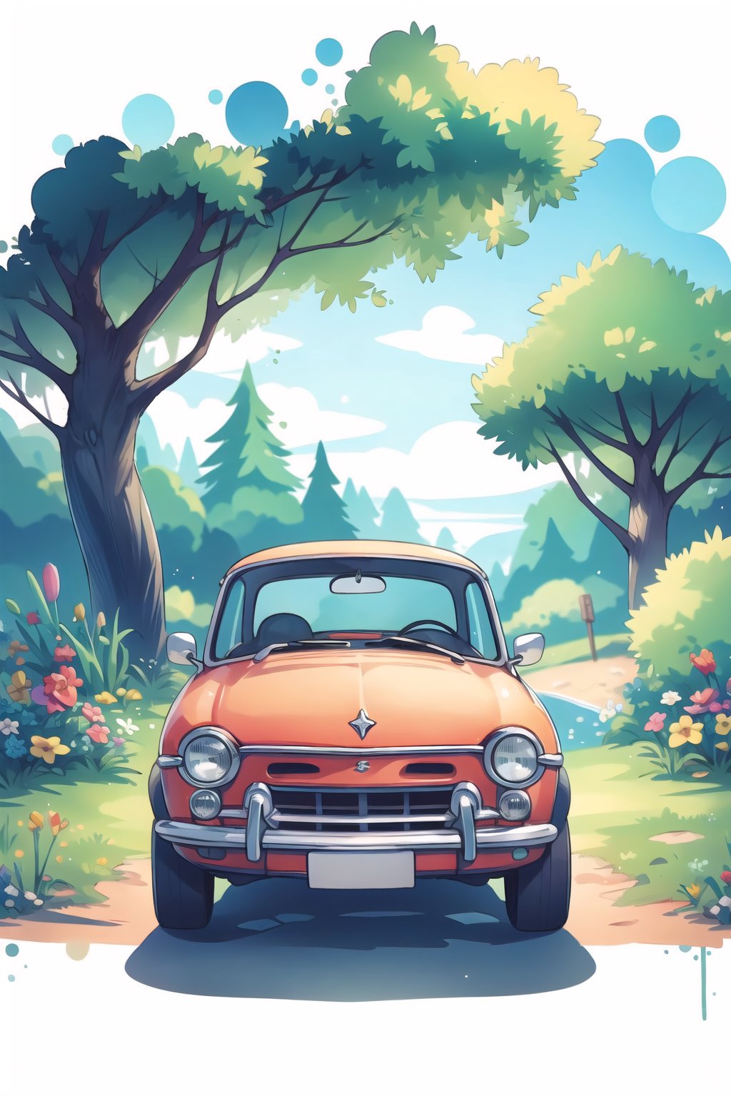 car,outdoors,WtrClr, (white background:1.2),