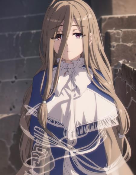 magesense, <lora:mage sense s1-lora-nochekaiser:1>,sense, long hair, brown hair, hair between eyes, (brown eyes:1.5), very long hair, ahoge,BREAK bow, bowtie, white bow, capelet, blue capelet, frills, wide sleeves,BREAK outdoors,BREAK looking at viewer, (cowboy shot:1.5),BREAK <lyco:GoodHands-beta2:1>, (masterpiece:1.2), best quality, high resolution, unity 8k wallpaper, (illustration:0.8), (beautiful detailed eyes:1.6), extremely detailed face, perfect lighting, extremely detailed CG, (perfect hands, perfect anatomy),