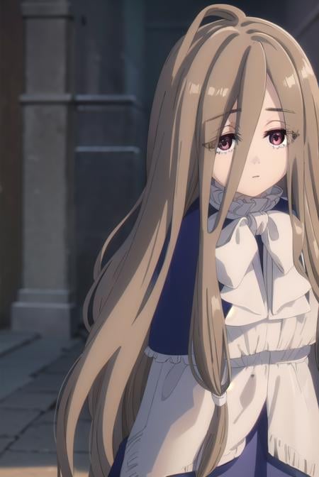 magesense, <lora:mage sense s1-lora-nochekaiser:1>,sense, long hair, brown hair, hair between eyes, (brown eyes:1.5), very long hair, ahoge,BREAK bow, bowtie, white bow, capelet, blue capelet, frills, wide sleeves,BREAK outdoors,BREAK looking at viewer, (cowboy shot:1.5),BREAK <lyco:GoodHands-beta2:1>, (masterpiece:1.2), best quality, high resolution, unity 8k wallpaper, (illustration:0.8), (beautiful detailed eyes:1.6), extremely detailed face, perfect lighting, extremely detailed CG, (perfect hands, perfect anatomy),