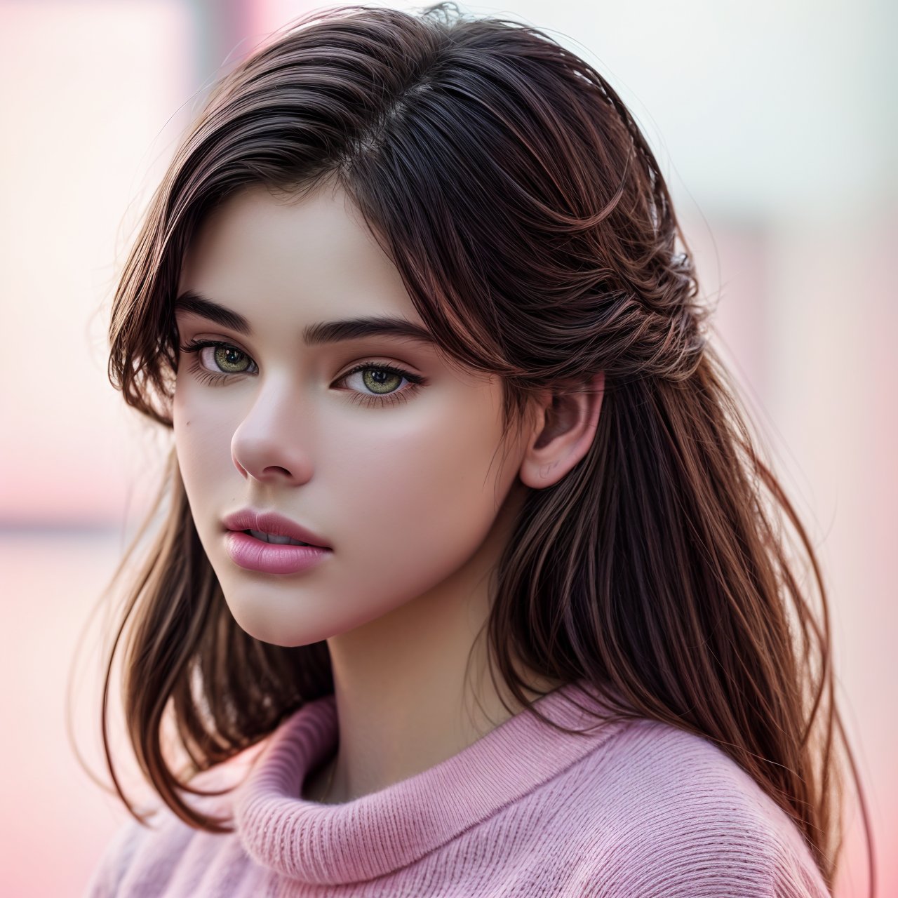 best quality, extra resolution full body portrait of beautiful (AIDA_LoRA_LG2022:1.08) <lora:AIDA_LoRA_LG2022:0.9> in (simple pink sweater:1.1), [stunning girl], pretty face, intimate, dramatic, composition, kkw-ph1, (colorful:1.1), (studio photo:1.1), (simple white background:1.1) 