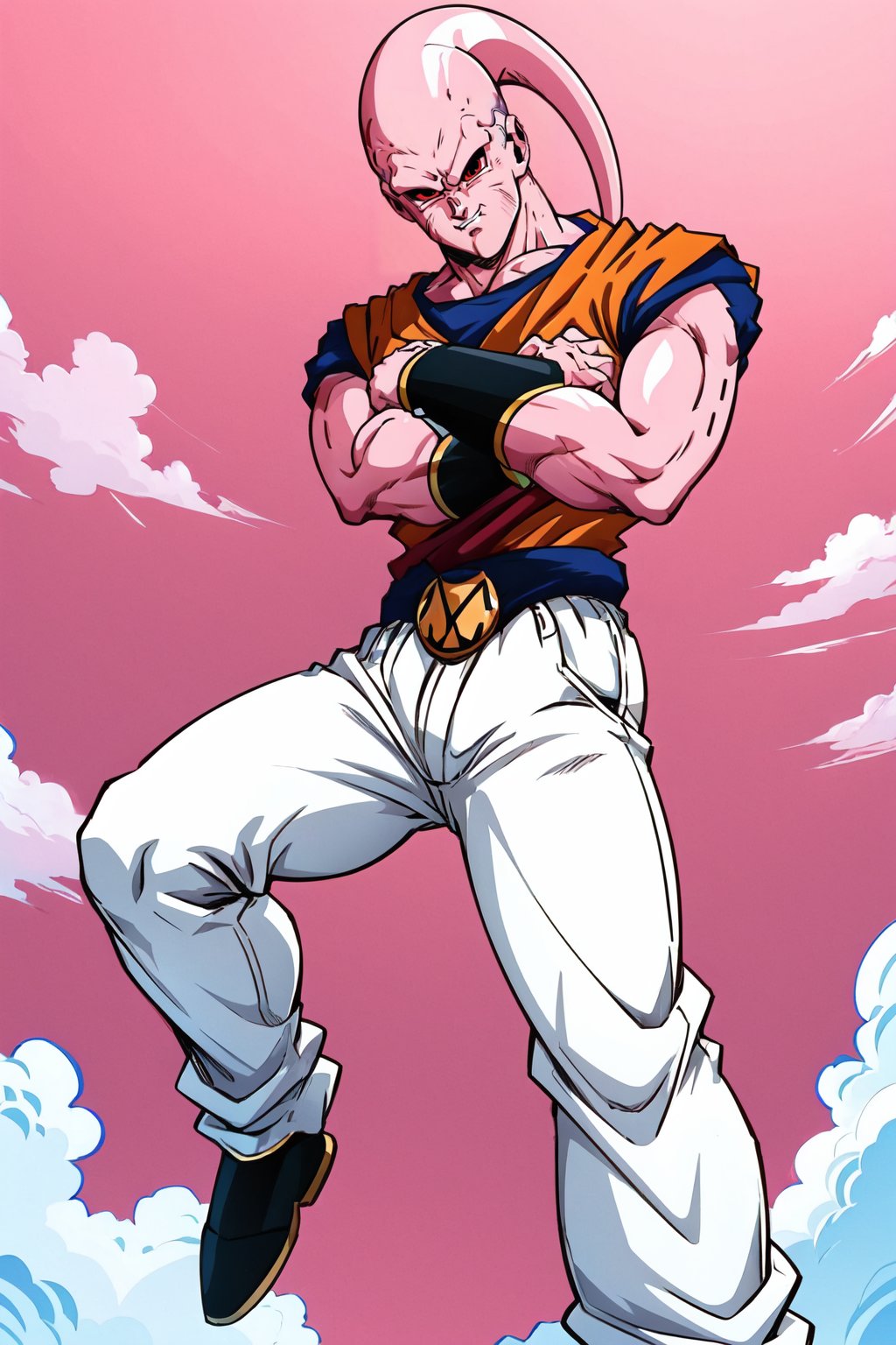 buuhan, colored skin, white pants, male focus, solo