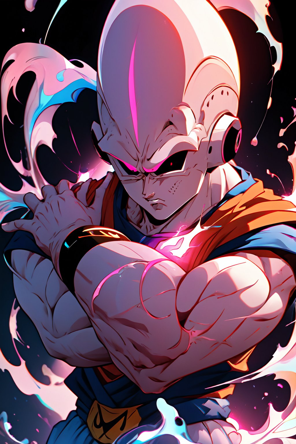 buuhan, colored skin, male focus, solo, colored sclera,glowing