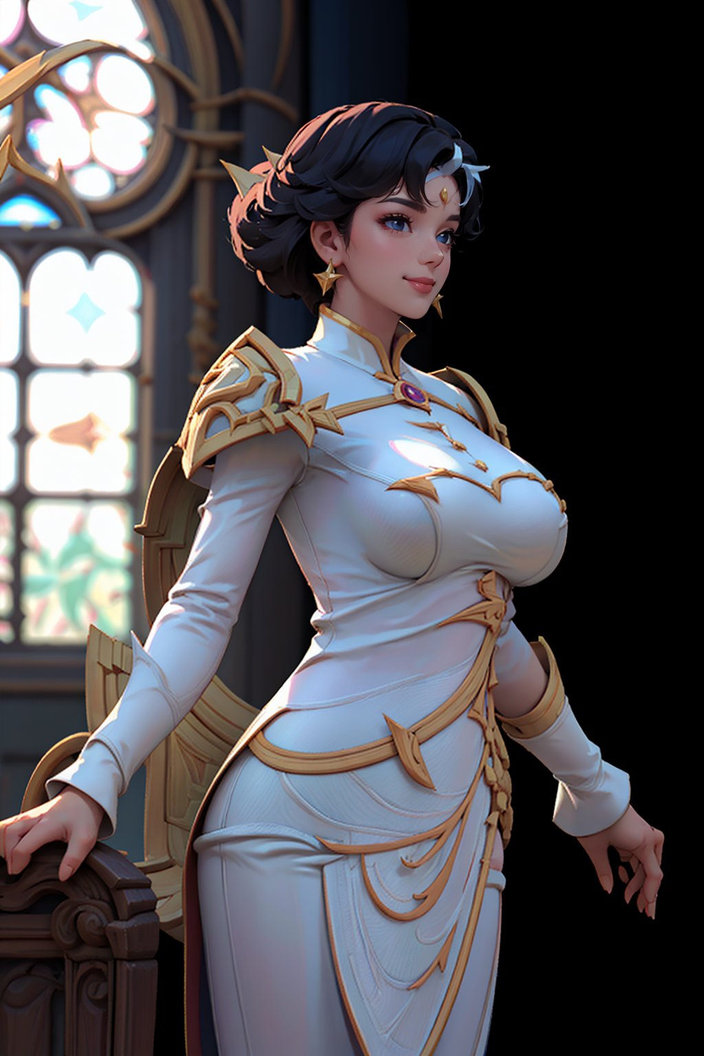 Xavier_Defier_Of_Light,female,in the church,standing,big_breasts<lora:EMS-322311-EMS:1.000000>