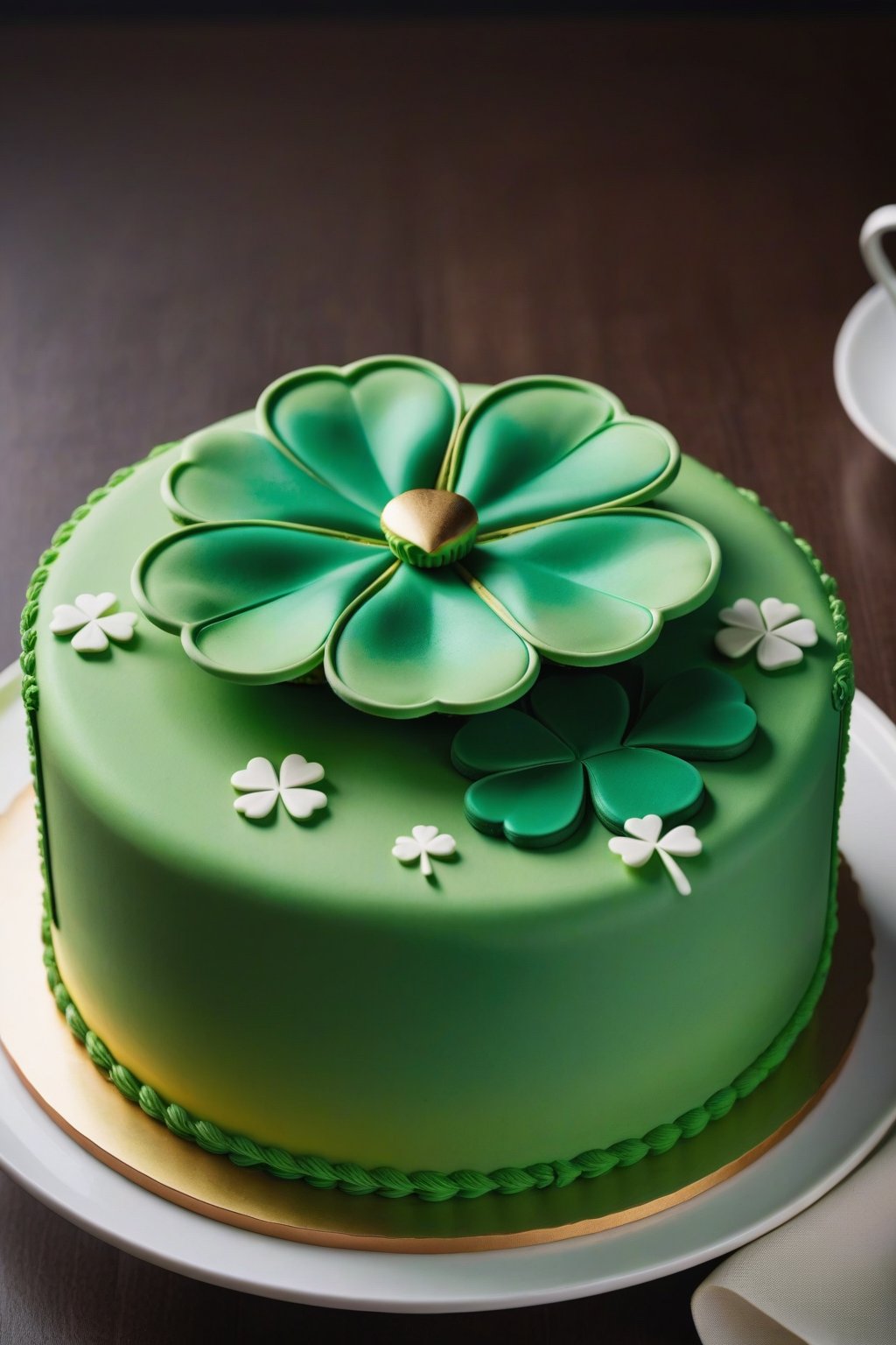 score_9, score_8_up, score_7_up, score_6_up, score_5_up, score_4_up, (Masterpiece, Best Quality:1.5), 
High-end and gorgeous clover cake, 