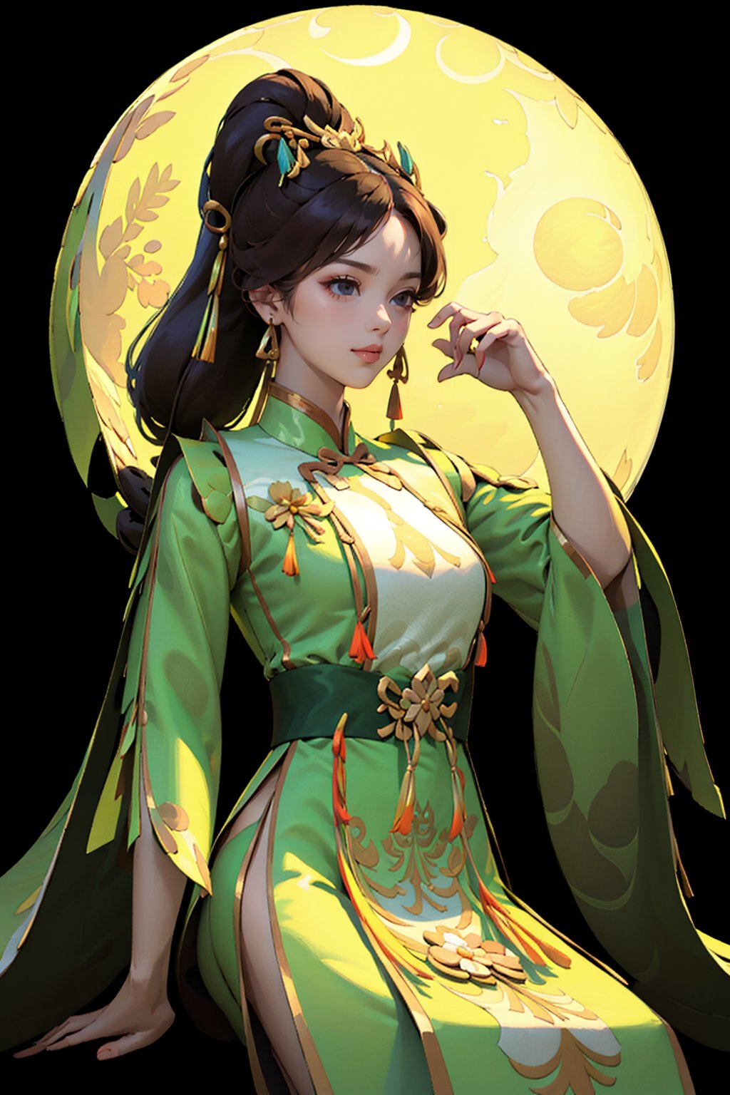 Chang'e_Moon_Palace_Immortal,sitting on  the moon,13 years old<lora:EMS-323265-EMS:1.000000>