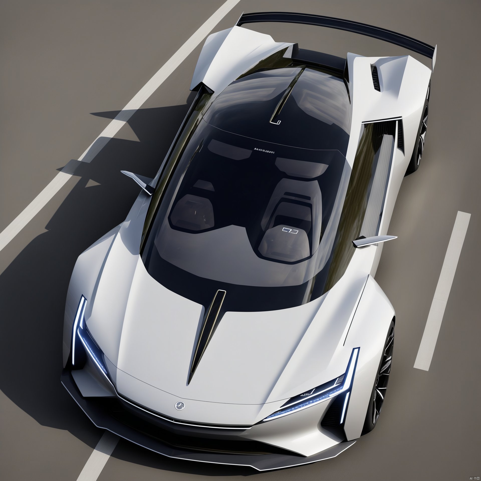  no humans, from above, ground vehicle, motor vehicle, science fiction, car, vehicle focus, sports car, Concept Car Design