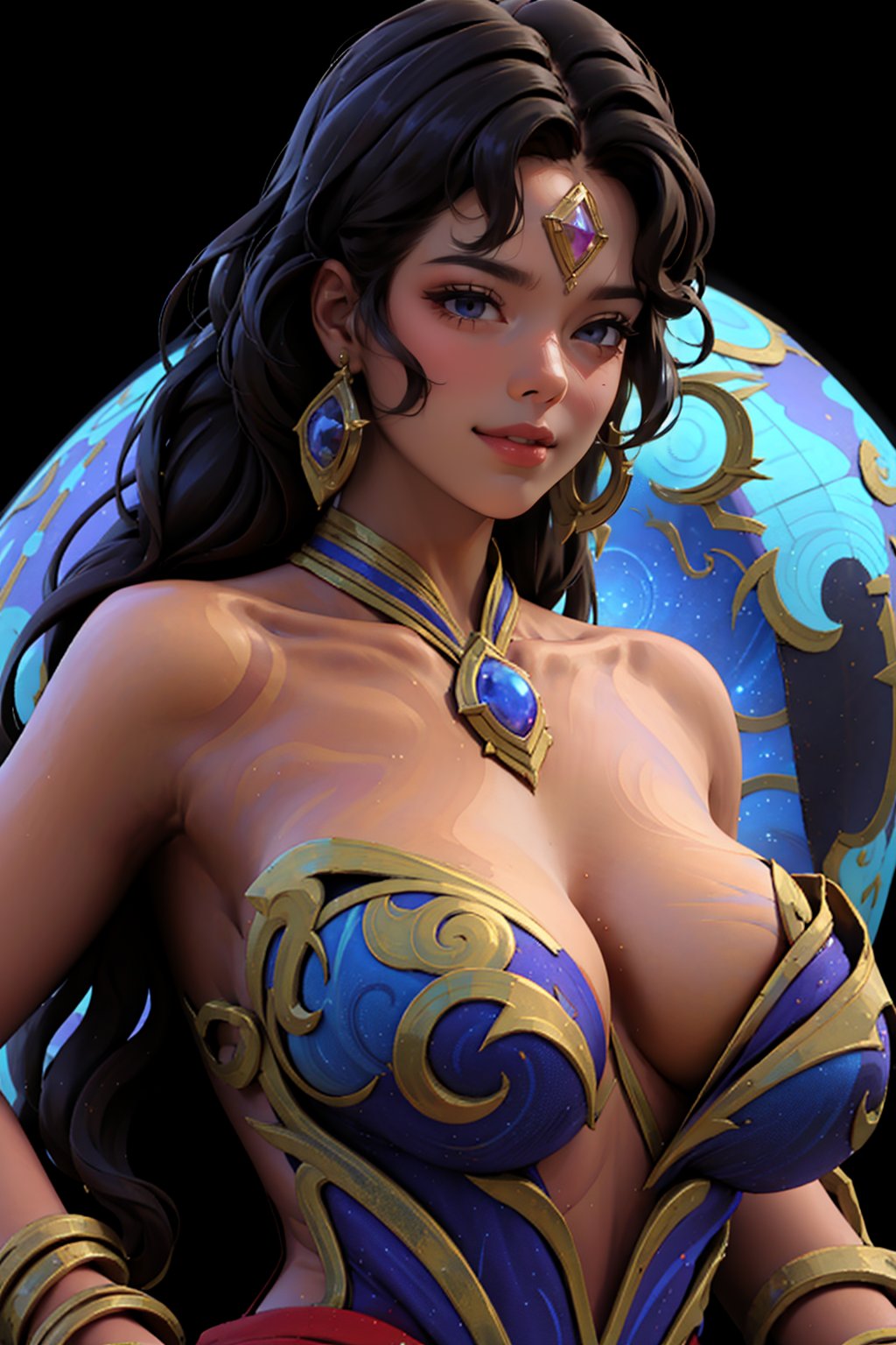 Esmeralda_Astrologer,in the galaxy,brown_skin,laying,nsfw,((gigantic_breasts:1))<lora:EMS-324121-EMS:1.000000>