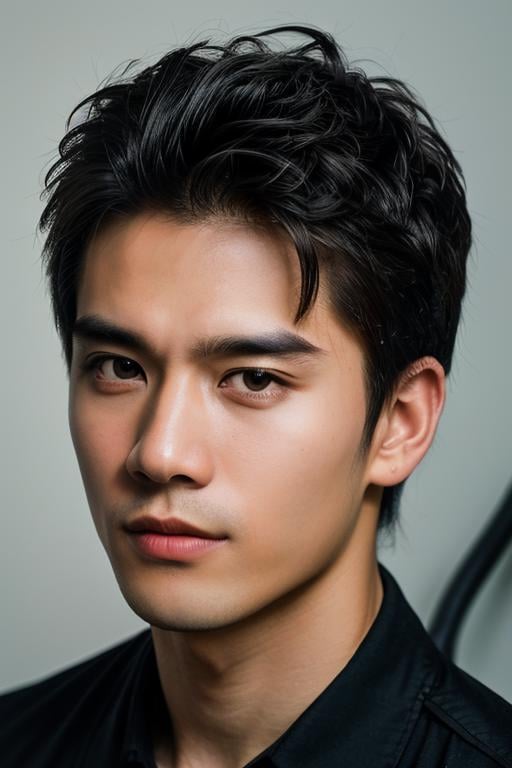 1boy,slim Asian male,male focus,solo,(Male Electrician,Male Auto Mechanic,Real Skin Texture, detailed skin:1.21),(black hair, short hair:1.1),(detailed eyes.black eyes, solid eyes:1.21),(No Mouth, stylish pose:1.21),<lora:add_detail:1>,(best quality, masterpiece, ultra-detailed:1.43),(professional photography, F/2.8, 35 mm Lens,sharp focus, HD, 8k, portrait:1.33),